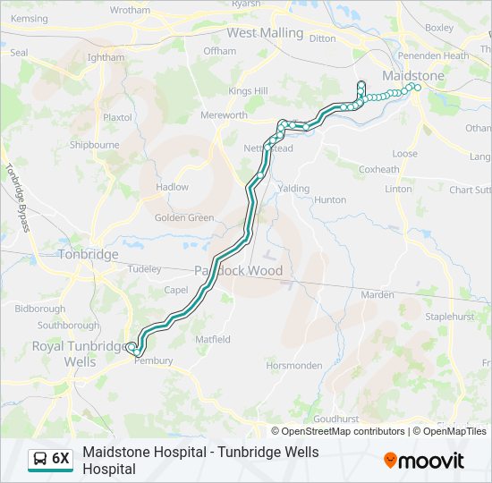 6X Bus Line Map