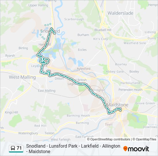 71 Bus Line Map