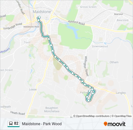 Bus 82 Route Map 82 Route: Schedules, Stops & Maps - Maidstone (Updated)