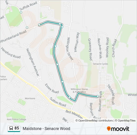 85 Bus Line Map