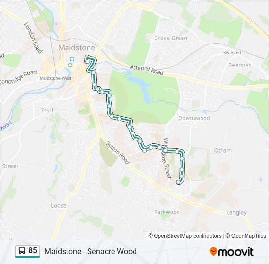 Bus 85 Route Map 85 Route: Schedules, Stops & Maps - Maidstone (Updated)