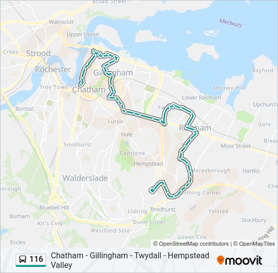 116 Bus Line Map