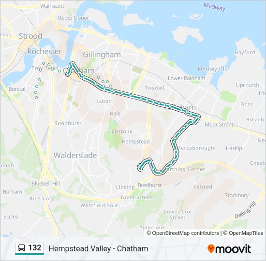 132 Bus Line Map