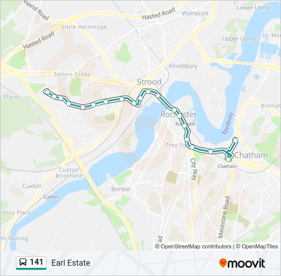 141 Bus Line Map
