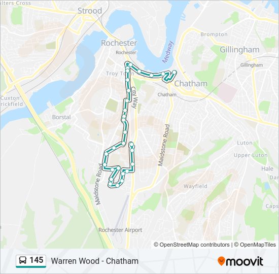 145 Bus Line Map