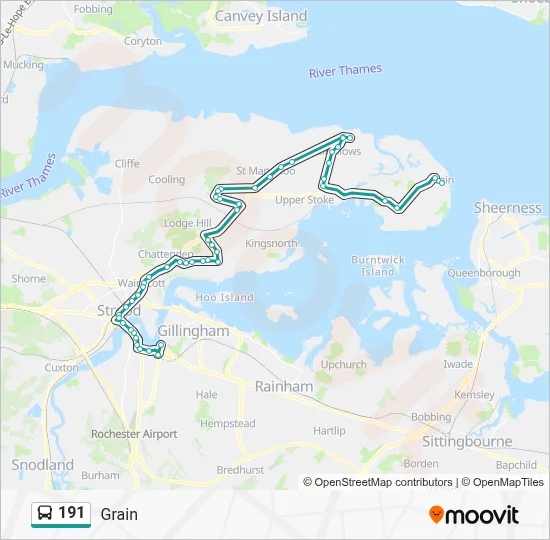 191 Route: Schedules, Stops & Maps - Grain (Updated)