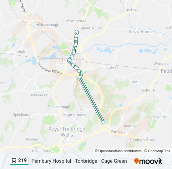 219 Bus Line Map
