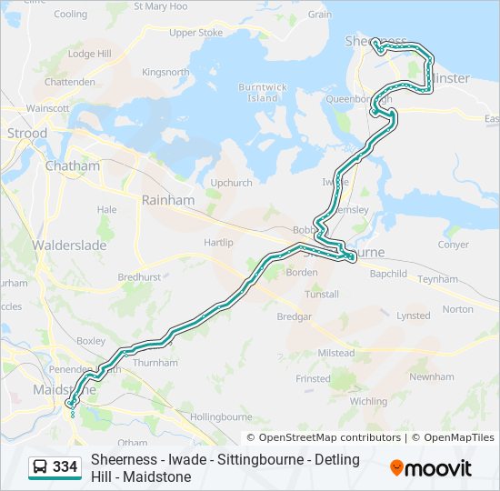 Bus 334 Route Map 334 Route: Schedules, Stops & Maps - Maidstone (Updated)