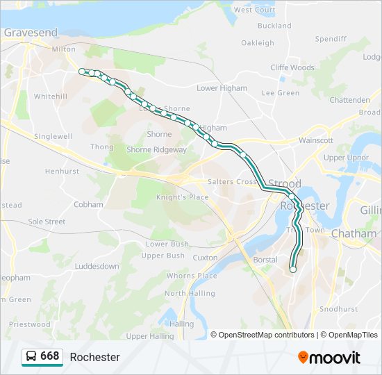 668 Bus Line Map