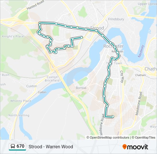 670 Bus Line Map