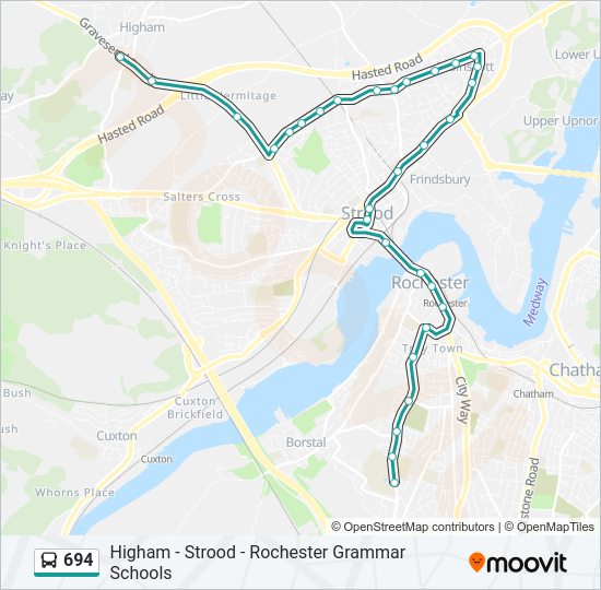 694 Bus Line Map