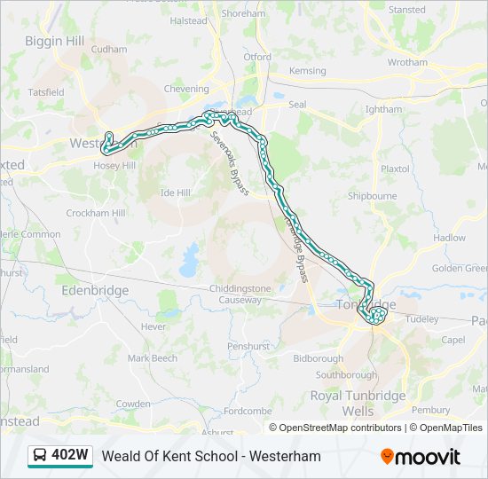 402W Bus Line Map