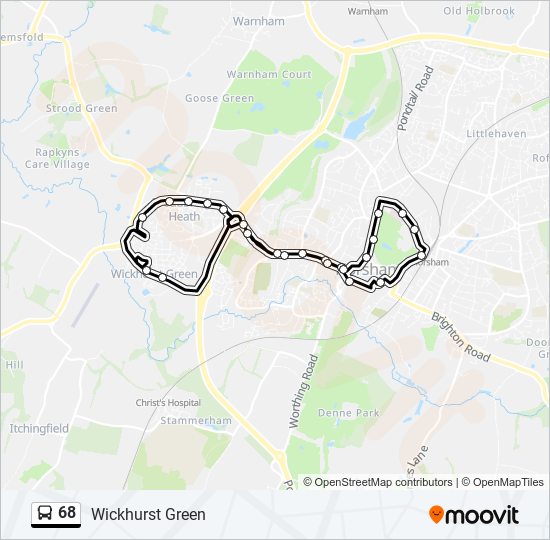 68 Route Schedules, Stops & Maps Wickhurst Green (Updated)