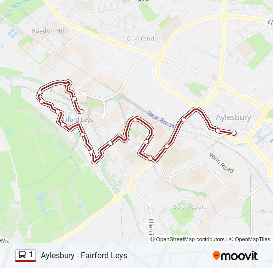 1 Route Schedules, Stops & Maps Fairford Leys (Updated)