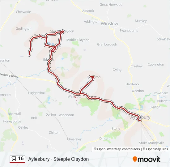 16 Bus Line Map