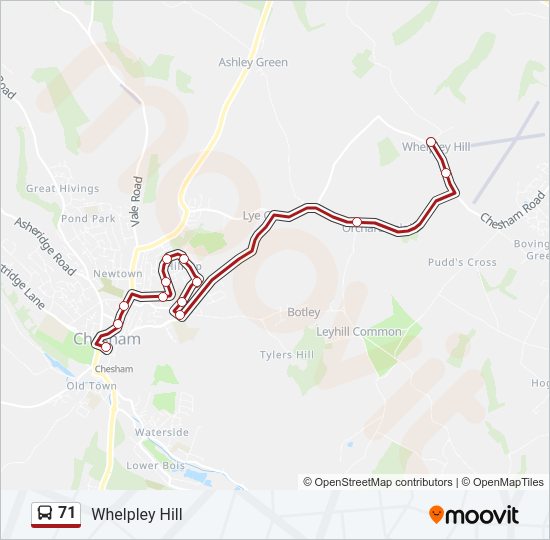 71 bus Line Map