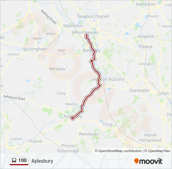 100 Bus Line Map