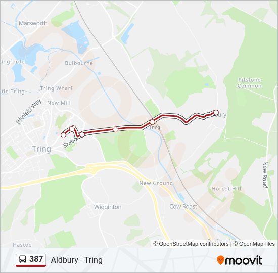387 Bus Line Map