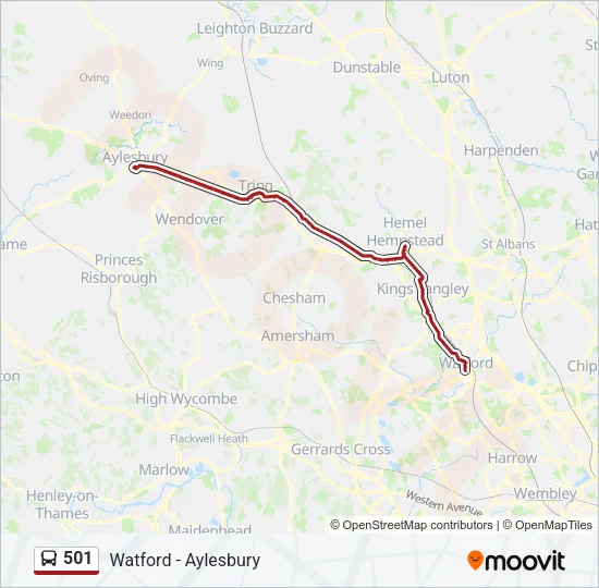 501 Bus Line Map