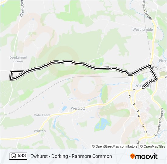 533 bus Line Map