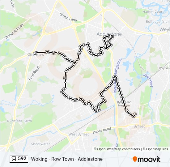 592 Bus Line Map
