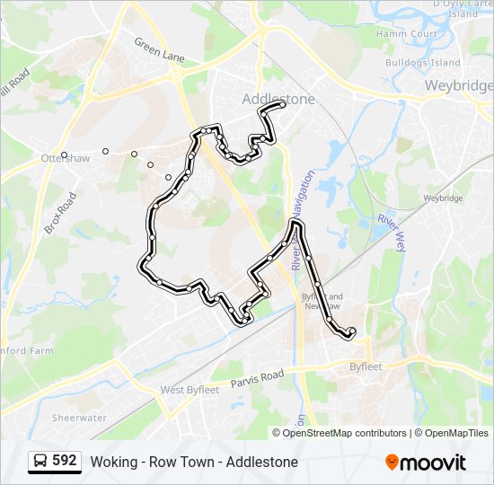 592 Bus Line Map