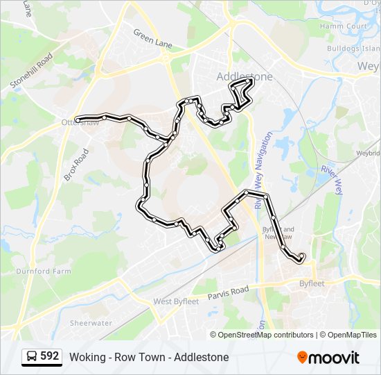 592 Route: Schedules, Stops & Maps - Ottershaw (Updated)