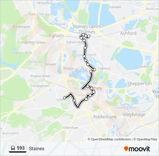 593 Bus Line Map