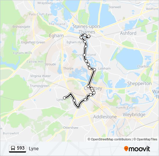 593 bus Line Map