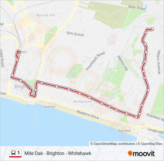 Brighton Bus Routes Map 1 Route: Schedules, Stops & Maps - Brighton (Updated)