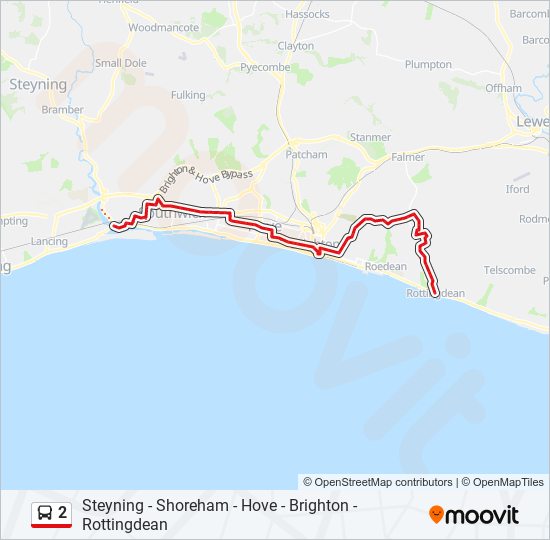 Bus 2 Route Map 2 Route: Schedules, Stops & Maps - Shoreham-By-Sea (Updated)