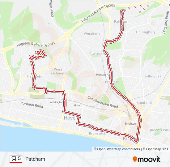 5 Bus Line Map