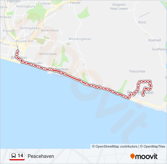 14 bus Line Map