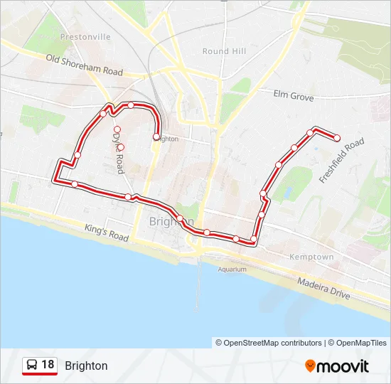 18 Bus Line Map
