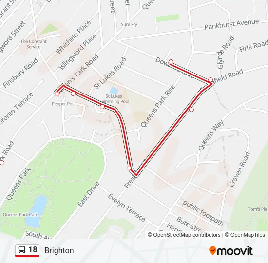 18 Bus Line Map