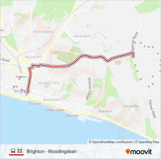 22 Bus Line Map