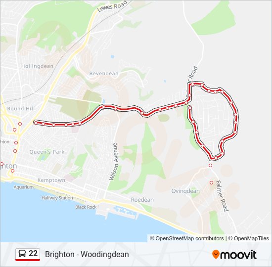 Bus 22 Route Map 22 Route: Schedules, Stops & Maps - Brighton (Updated)