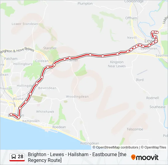 28 Bus Line Map
