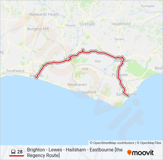 28 Bus Line Map