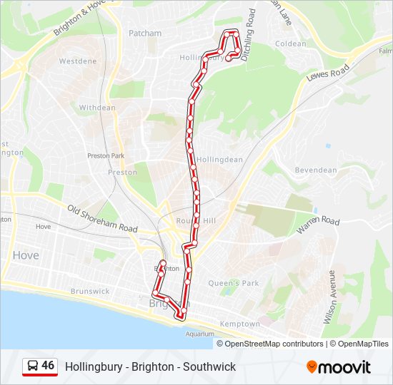 46 Route Schedules, Stops & Maps Brighton (Updated)