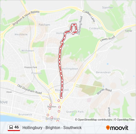 Bus 46 Route Map 46 Route: Schedules, Stops & Maps - Brighton (Updated)