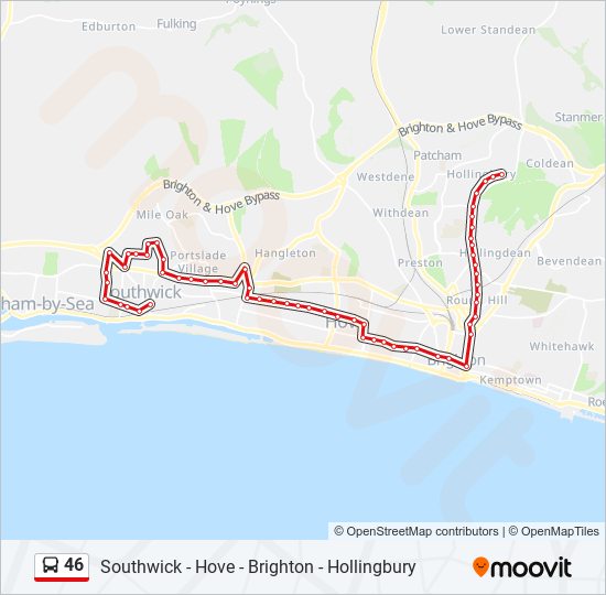 46 Route Schedules Stops Maps Hollingbury Updated 