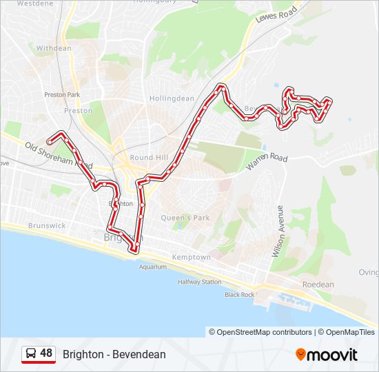 Bus 48 Route Map 48 Route: Schedules, Stops & Maps - Hove (Updated)