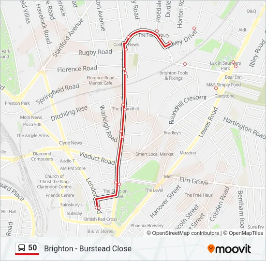 50 Bus Line Map