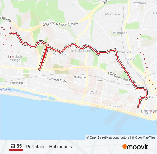 55 Bus Line Map