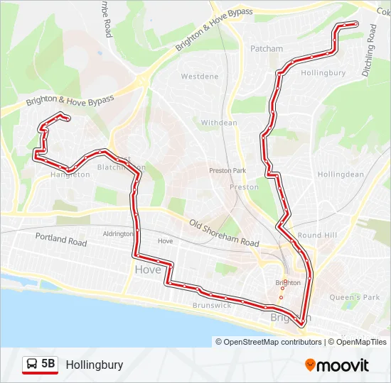 5B Bus Line Map