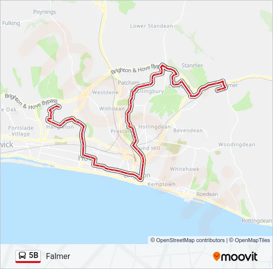 5B Bus Line Map