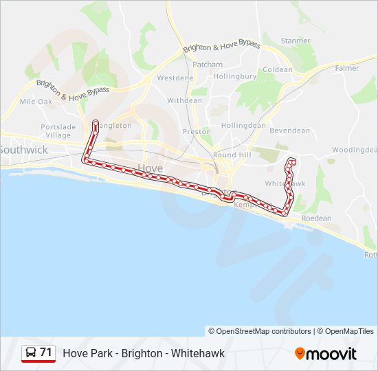71 Bus Line Map