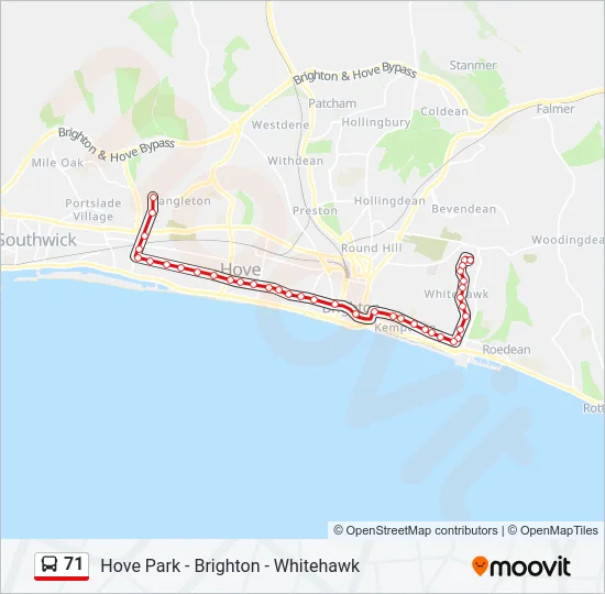 71 Bus Line Map
