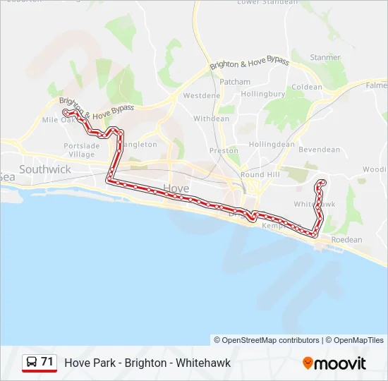 71 Bus Line Map